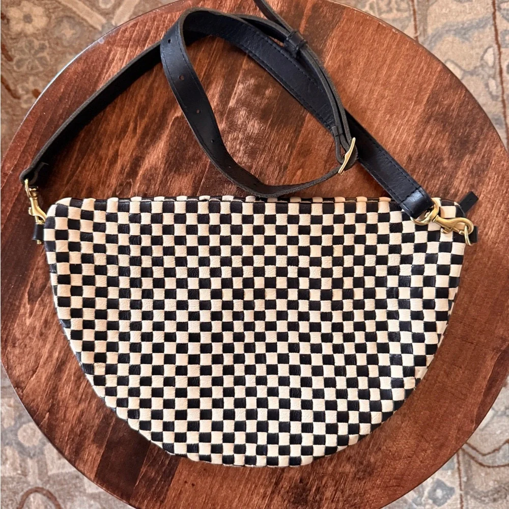 CLARE V Grand Fanny • Black/Cream Woven Checker ♥️ - Picture 4 of 6